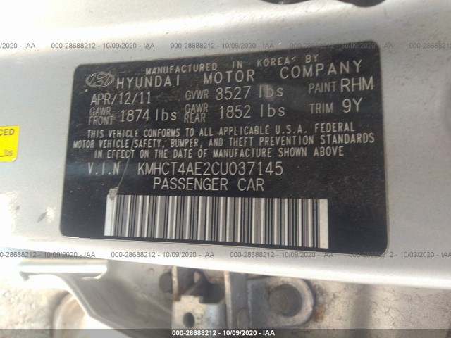 Photo 8 VIN: KMHCT4AE2CU037145 - HYUNDAI ACCENT 