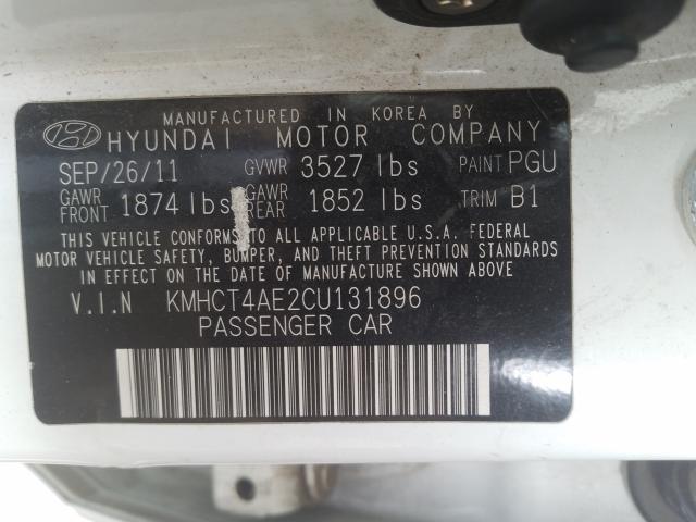 Photo 9 VIN: KMHCT4AE2CU131896 - HYUNDAI ACCENT GLS 