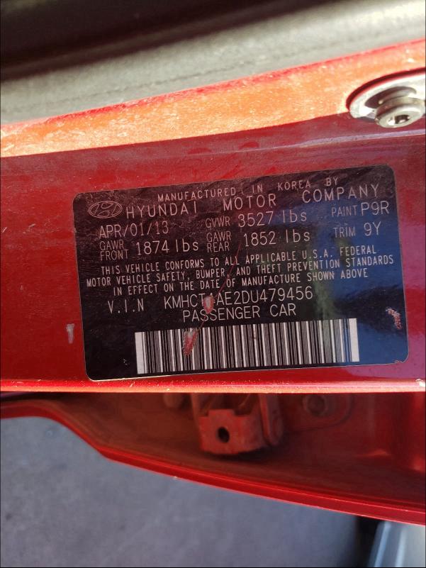 Photo 9 VIN: KMHCT4AE2DU479456 - HYUNDAI ACCENT GLS 