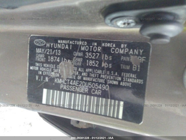 Photo 8 VIN: KMHCT4AE2DU505490 - HYUNDAI ACCENT 