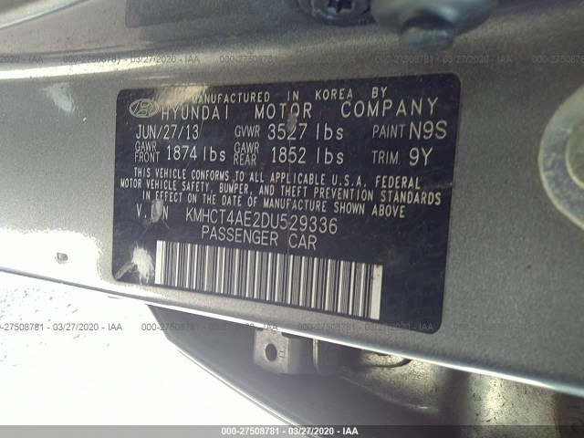 Photo 8 VIN: KMHCT4AE2DU529336 - HYUNDAI ACCENT 