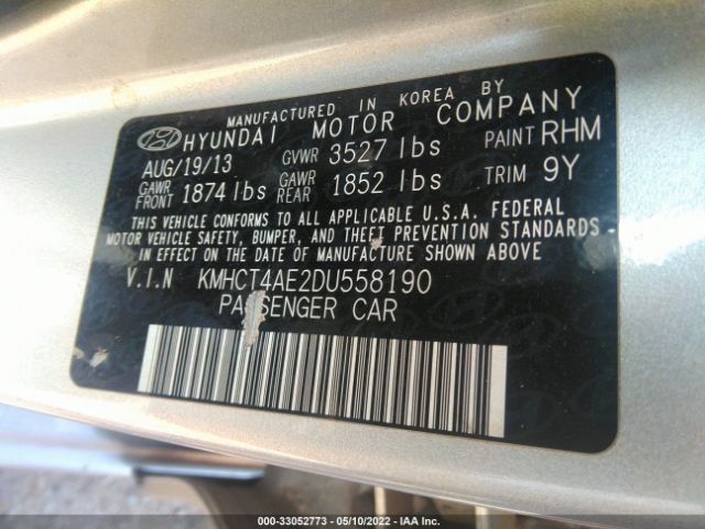 Photo 8 VIN: KMHCT4AE2DU558190 - HYUNDAI ACCENT 