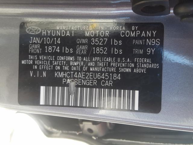 Photo 9 VIN: KMHCT4AE2EU645184 - HYUNDAI ACCENT GLS 