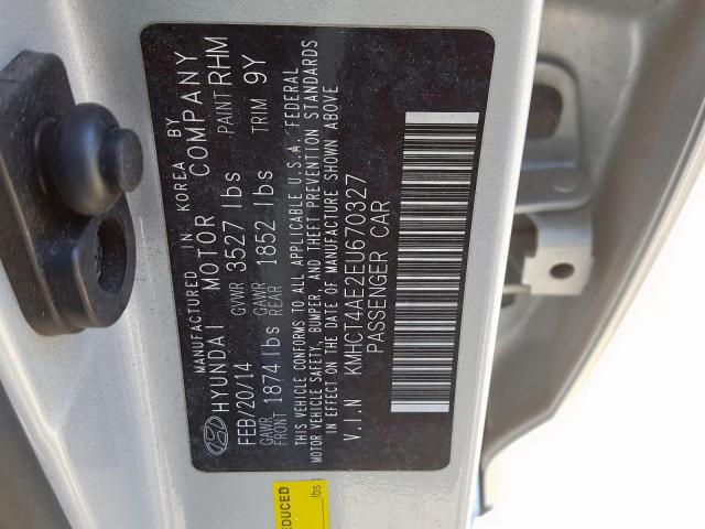 Photo 9 VIN: KMHCT4AE2EU670327 - HYUNDAI ACCENT 