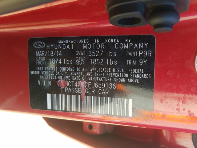 Photo 9 VIN: KMHCT4AE2EU689136 - HYUNDAI ACCENT GLS 