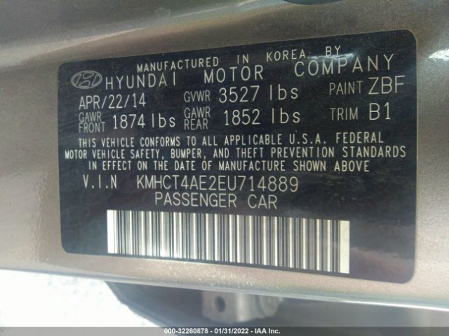 Photo 8 VIN: KMHCT4AE2EU714889 - HYUNDAI ACCENT 