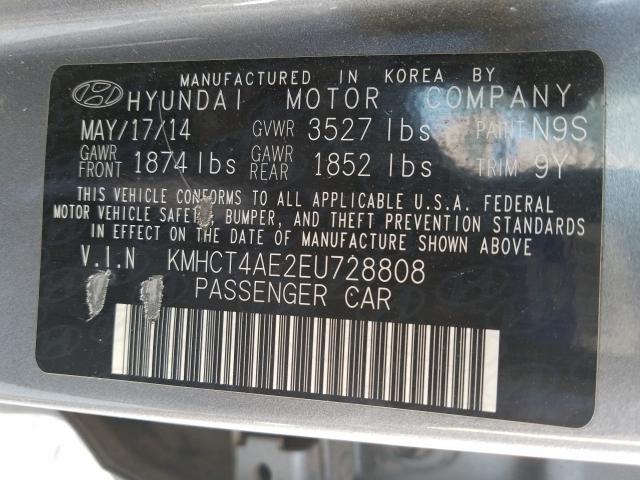 Photo 9 VIN: KMHCT4AE2EU728808 - HYUNDAI ACCENT GLS 