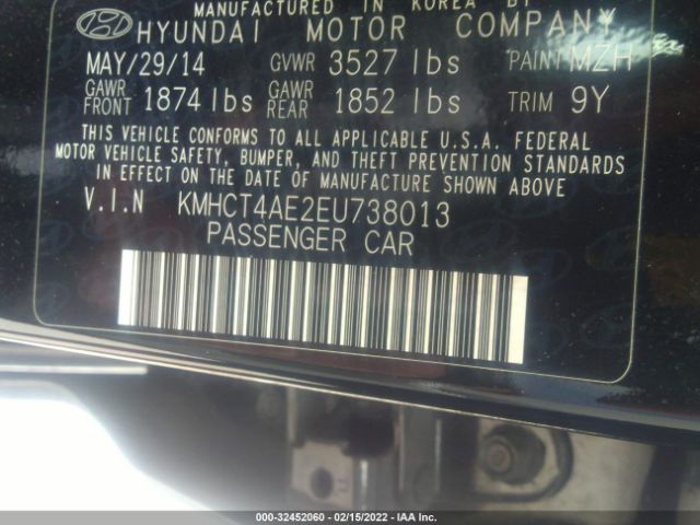 Photo 8 VIN: KMHCT4AE2EU738013 - HYUNDAI ACCENT 