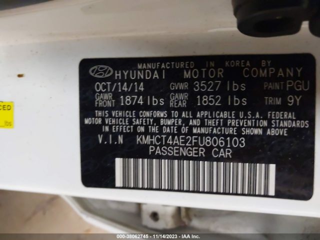 Photo 8 VIN: KMHCT4AE2FU806103 - HYUNDAI ACCENT 