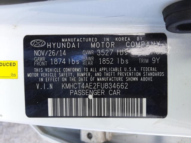 Photo 9 VIN: KMHCT4AE2FU834662 - HYUNDAI ACCENT GLS 