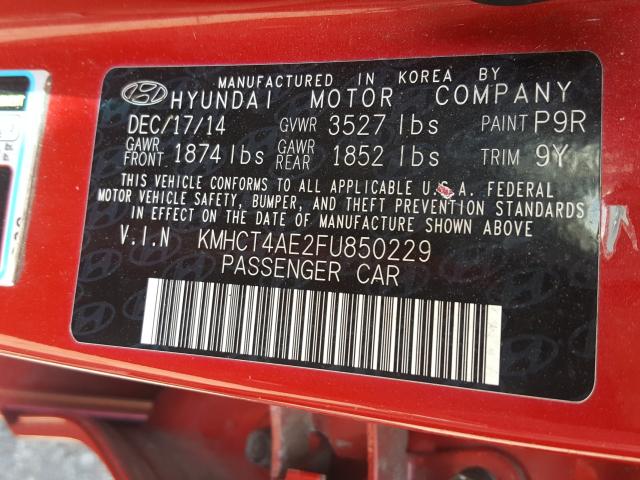 Photo 9 VIN: KMHCT4AE2FU850229 - HYUNDAI ACCENT GLS 