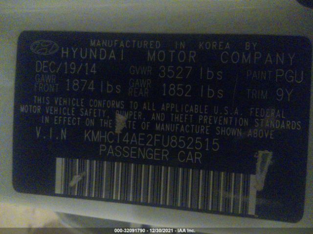 Photo 8 VIN: KMHCT4AE2FU852515 - HYUNDAI ACCENT 