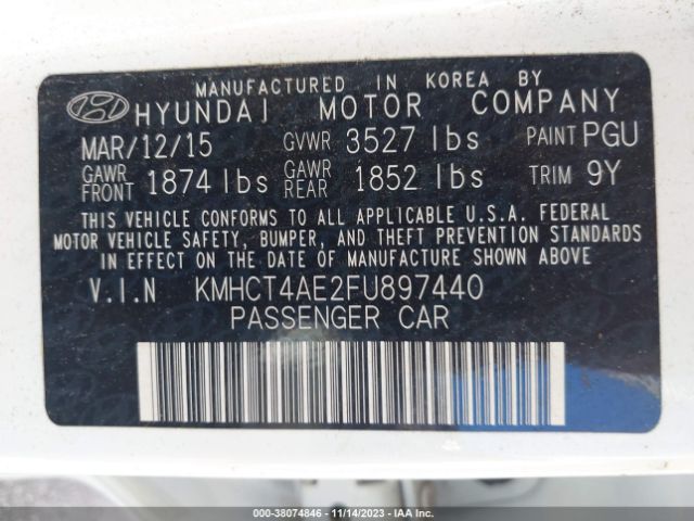 Photo 8 VIN: KMHCT4AE2FU897440 - HYUNDAI ACCENT 