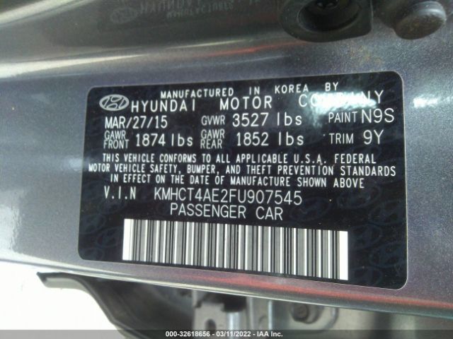 Photo 8 VIN: KMHCT4AE2FU907545 - HYUNDAI ACCENT 