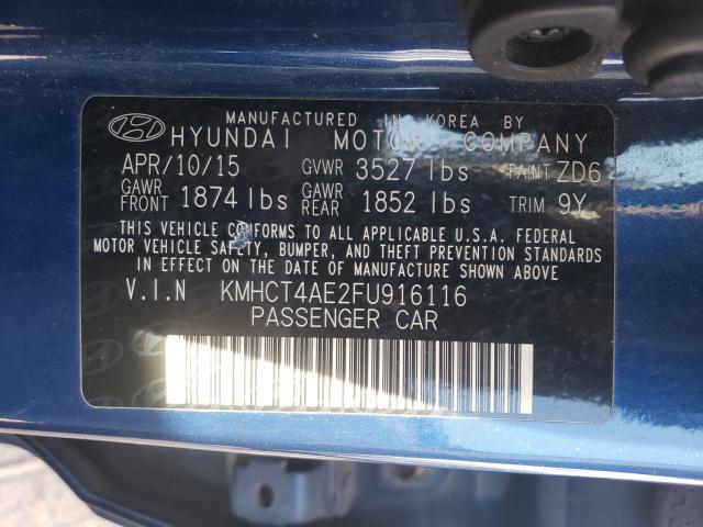 Photo 9 VIN: KMHCT4AE2FU916116 - HYUNDAI ACCENT GLS 