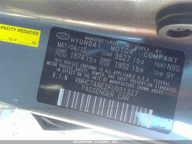 Photo 8 VIN: KMHCT4AE2FU931327 - HYUNDAI ACCENT 