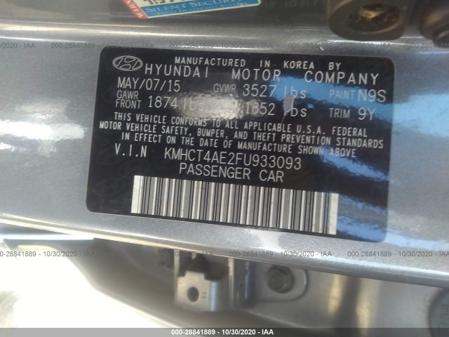 Photo 8 VIN: KMHCT4AE2FU933093 - HYUNDAI ACCENT 