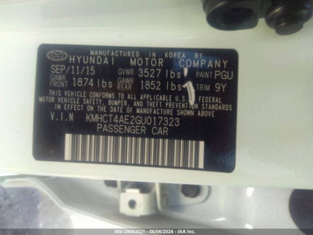 Photo 8 VIN: KMHCT4AE2GU017323 - HYUNDAI ACCENT 