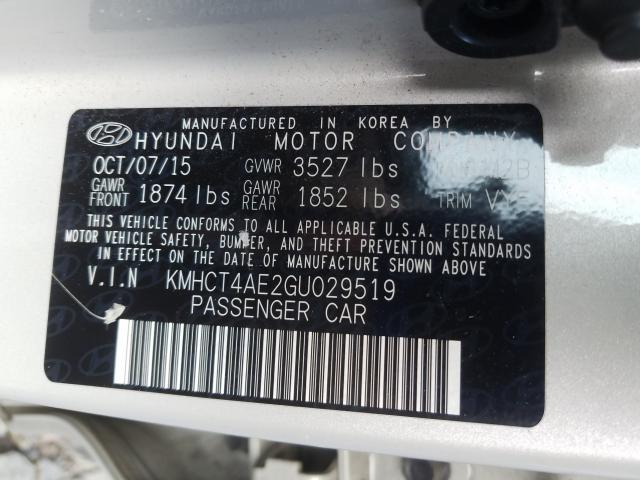 Photo 9 VIN: KMHCT4AE2GU029519 - HYUNDAI ACCENT SE 