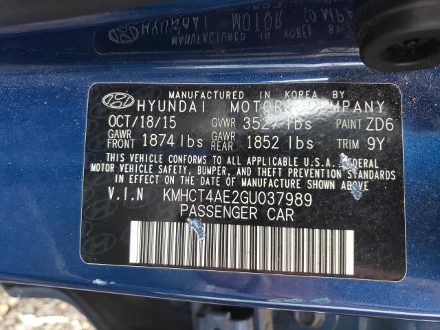 Photo 9 VIN: KMHCT4AE2GU037989 - HYUNDAI ACCENT SE 