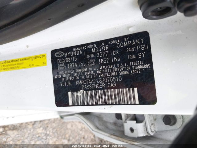 Photo 8 VIN: KMHCT4AE2GU070510 - HYUNDAI ACCENT 