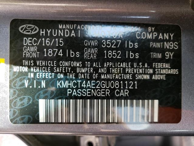 Photo 11 VIN: KMHCT4AE2GU081121 - HYUNDAI ACCENT 