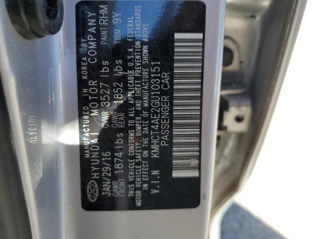 Photo 11 VIN: KMHCT4AE2GU103151 - HYUNDAI ACCENT SE 