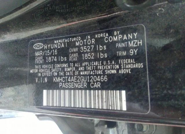 Photo 8 VIN: KMHCT4AE2GU120466 - HYUNDAI ACCENT 