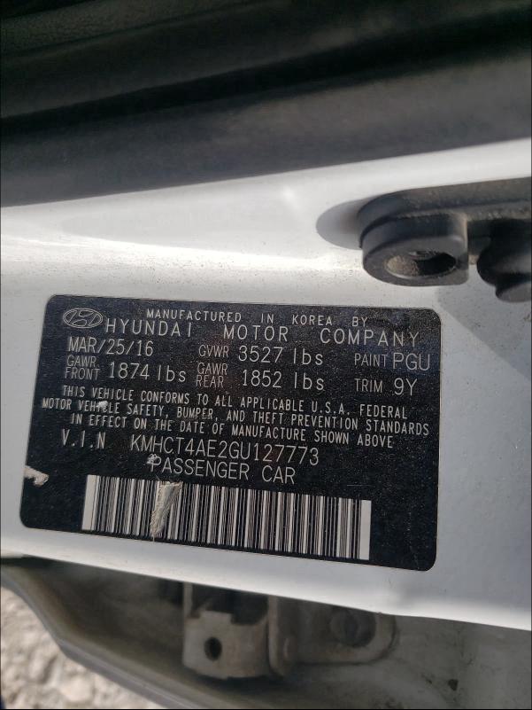 Photo 9 VIN: KMHCT4AE2GU127773 - HYUNDAI ACCENT 