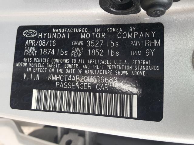 Photo 9 VIN: KMHCT4AE2GU136683 - HYUNDAI ACCENT SE 