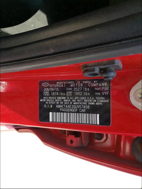 Photo 9 VIN: KMHCT4AE2GU957458 - HYUNDAI ACCENT SE 