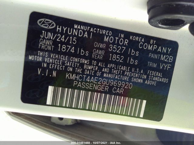 Photo 8 VIN: KMHCT4AE2GU969920 - HYUNDAI ACCENT 