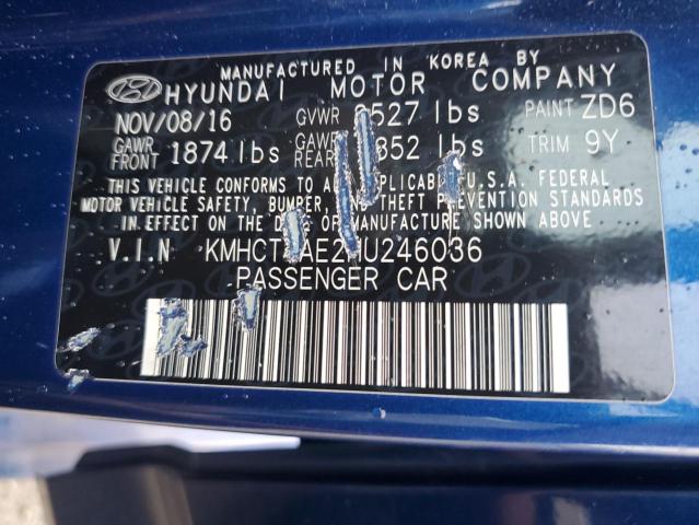 Photo 12 VIN: KMHCT4AE2HU246036 - HYUNDAI ACCENT SE 