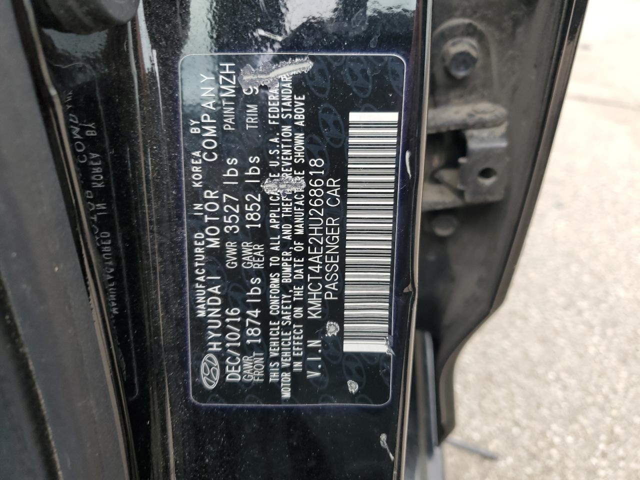 Photo 11 VIN: KMHCT4AE2HU268618 - HYUNDAI ACCENT 