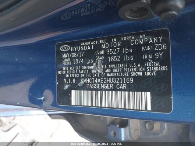 Photo 8 VIN: KMHCT4AE2HU321169 - HYUNDAI ACCENT 