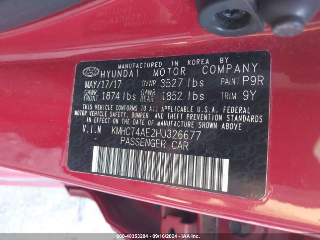 Photo 8 VIN: KMHCT4AE2HU326677 - HYUNDAI ACCENT 