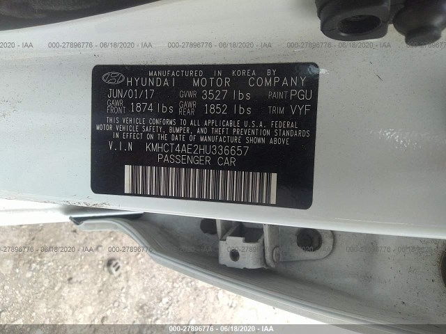 Photo 8 VIN: KMHCT4AE2HU336657 - HYUNDAI ACCENT 