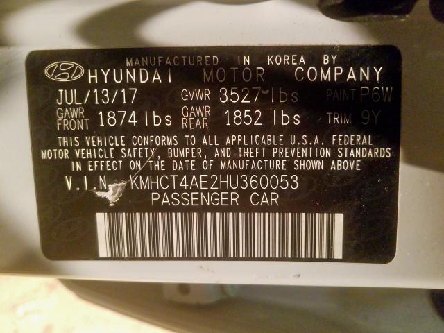 Photo 9 VIN: KMHCT4AE2HU360053 - HYUNDAI ACCENT SE 