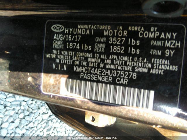 Photo 8 VIN: KMHCT4AE2HU375278 - HYUNDAI ACCENT 