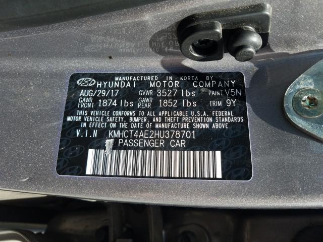 Photo 9 VIN: KMHCT4AE2HU378701 - HYUNDAI ACCENT SE 