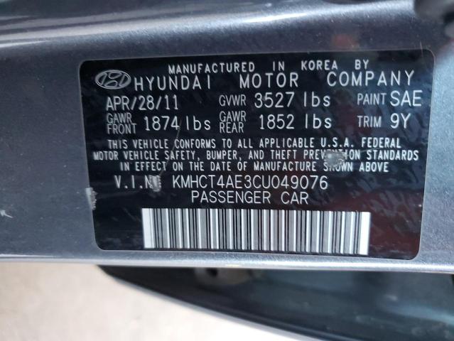 Photo 11 VIN: KMHCT4AE3CU049076 - HYUNDAI ACCENT 