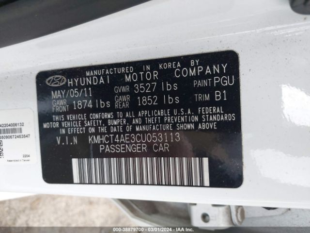 Photo 8 VIN: KMHCT4AE3CU053113 - HYUNDAI ACCENT 