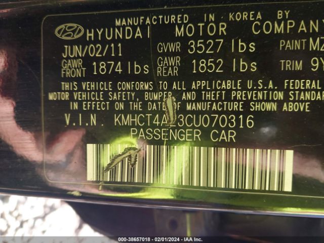 Photo 8 VIN: KMHCT4AE3CU070316 - HYUNDAI ACCENT 