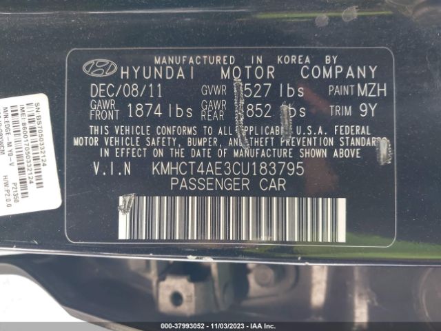 Photo 8 VIN: KMHCT4AE3CU183795 - HYUNDAI ACCENT 