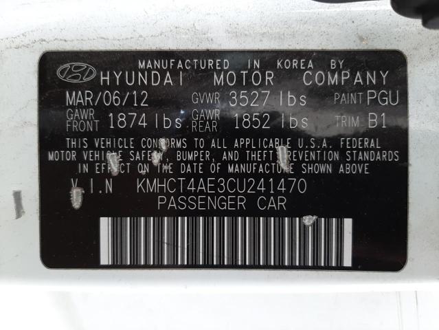 Photo 9 VIN: KMHCT4AE3CU241470 - HYUNDAI ACCENT GLS 