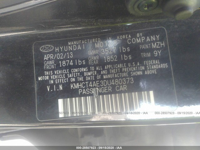 Photo 8 VIN: KMHCT4AE3DU480373 - HYUNDAI ACCENT 