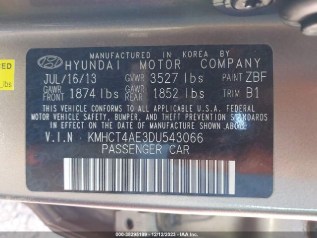 Photo 8 VIN: KMHCT4AE3DU543066 - HYUNDAI ACCENT 