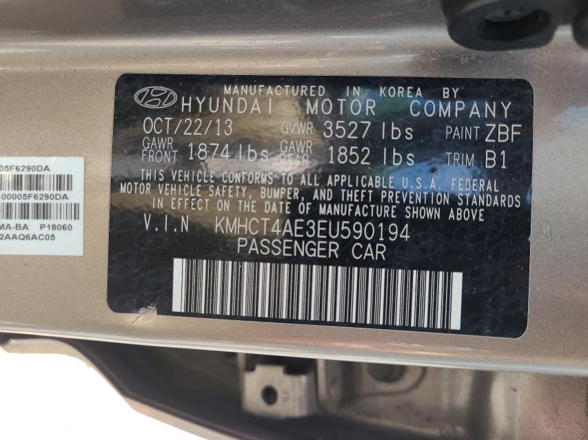 Photo 9 VIN: KMHCT4AE3EU590194 - HYUNDAI ACCENT GLS 