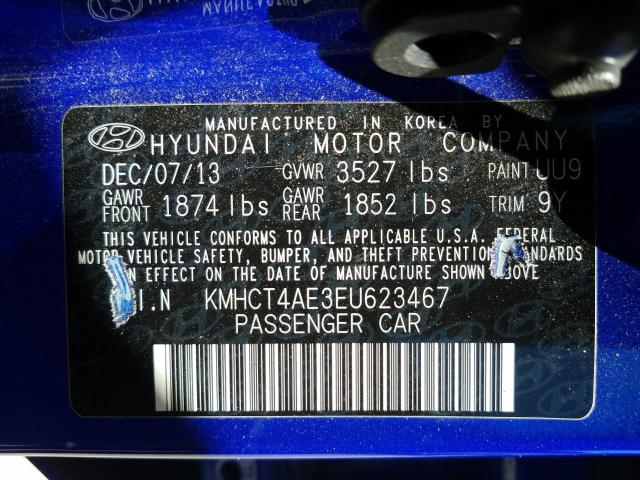 Photo 9 VIN: KMHCT4AE3EU623467 - HYUNDAI ACCENT GLS 