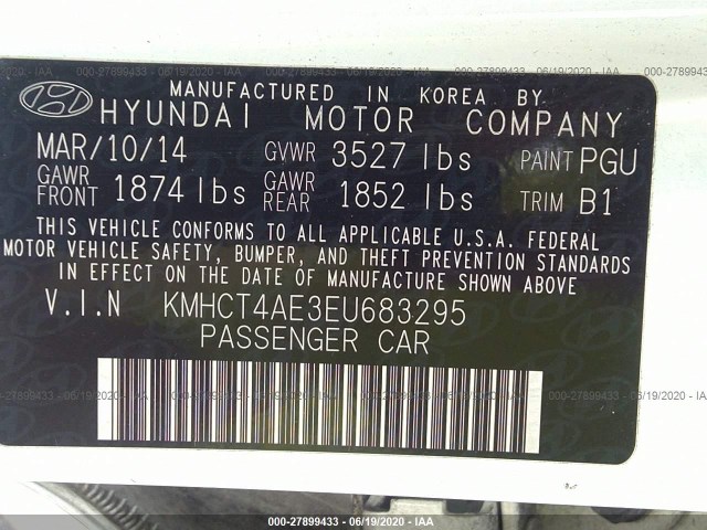 Photo 8 VIN: KMHCT4AE3EU683295 - HYUNDAI ACCENT 